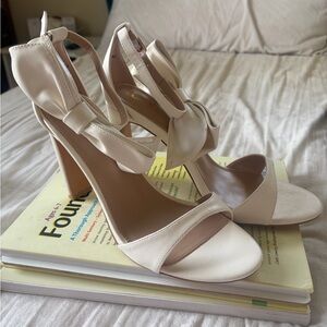 Lulu's White Bow High Heel Sandals